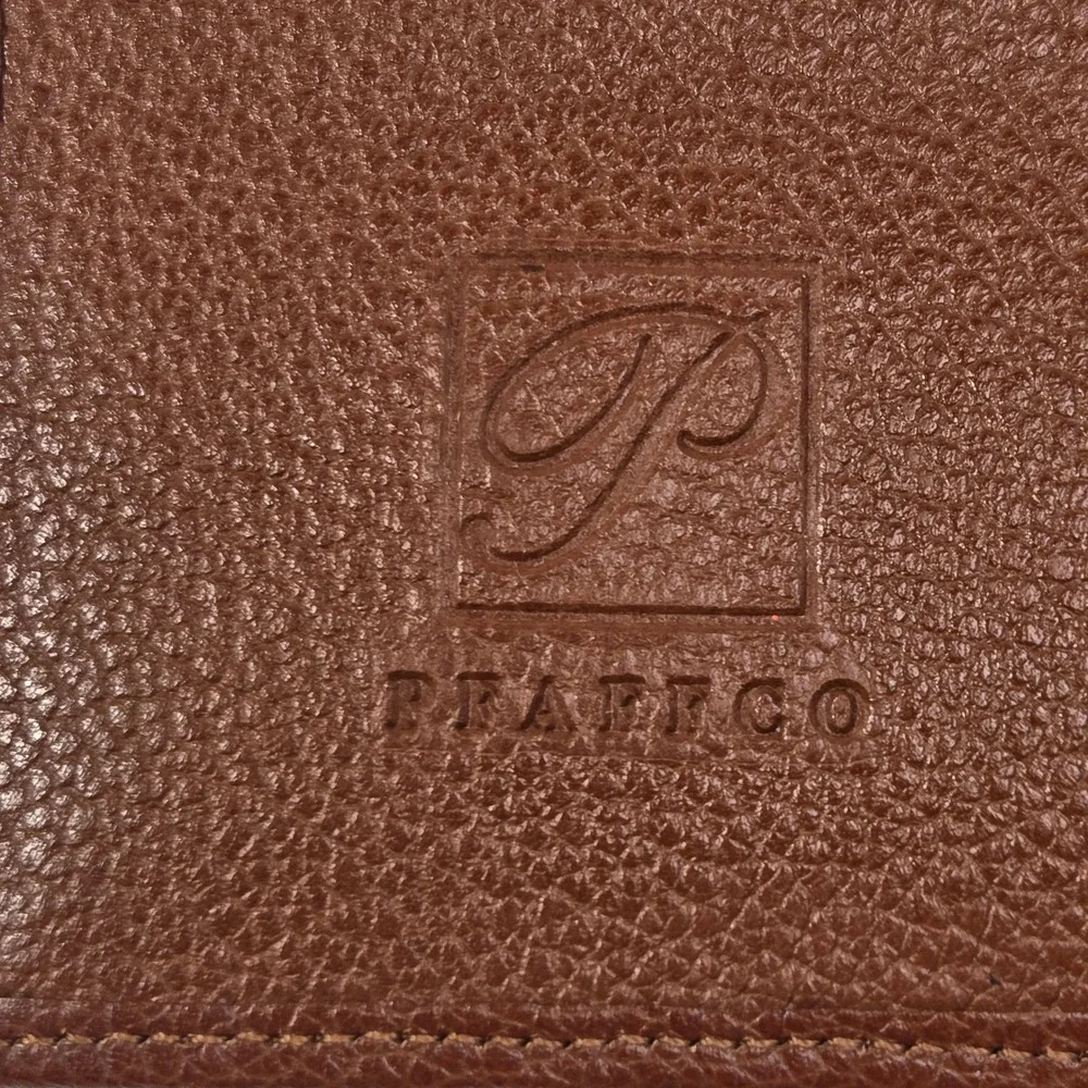Vintage Pfaffco Vachetta Ginger Pebbled Leather Passport Wallet Bifold Bolivia